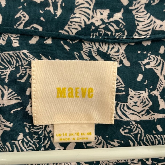 Anthropologie Maeve Emory Tiger Print Blouse Size 14 - Picture 3 of 5